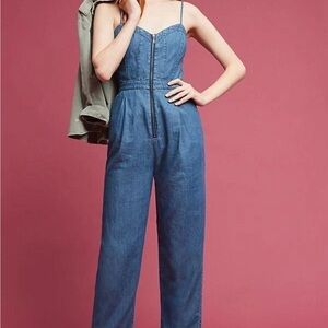 Anthropologie Pilcro Denim Jumpsuit with Front Zipper